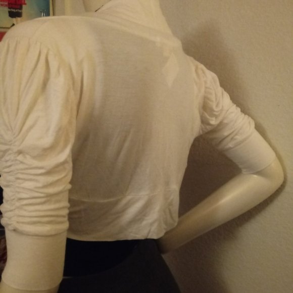 Off White Crop Cardigan - Picture 6 of 10